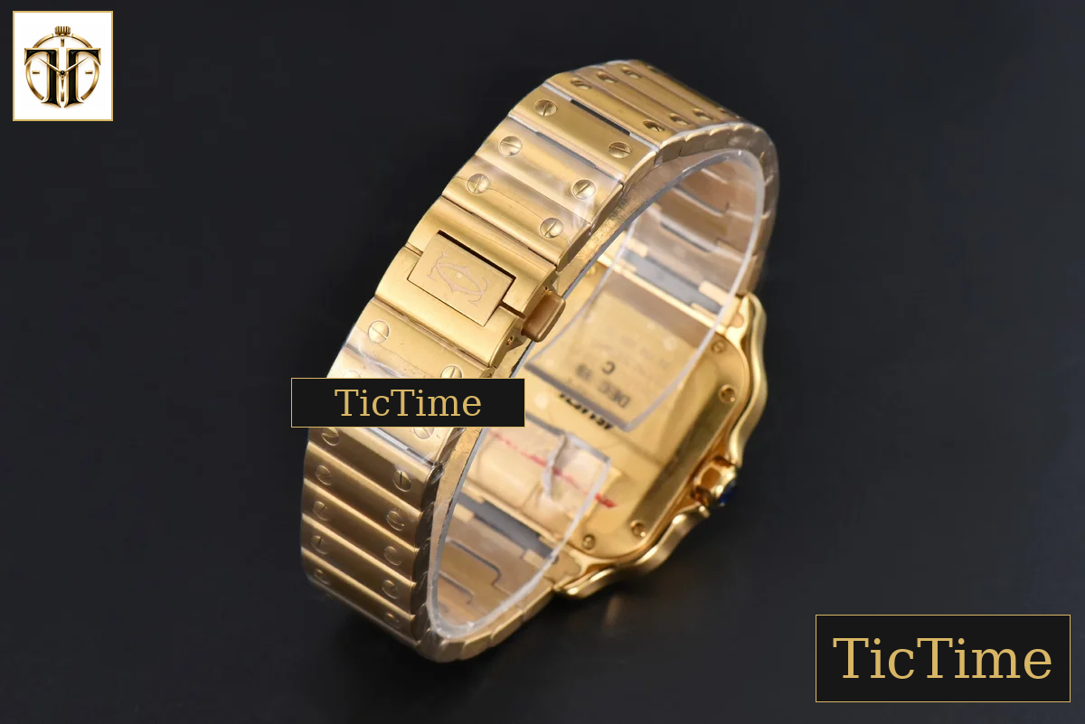 Santos de Cartier Medium 35mm BVF YG Diamond Bezel White Dial YG Bracelet Miyota 9039 — foto 31