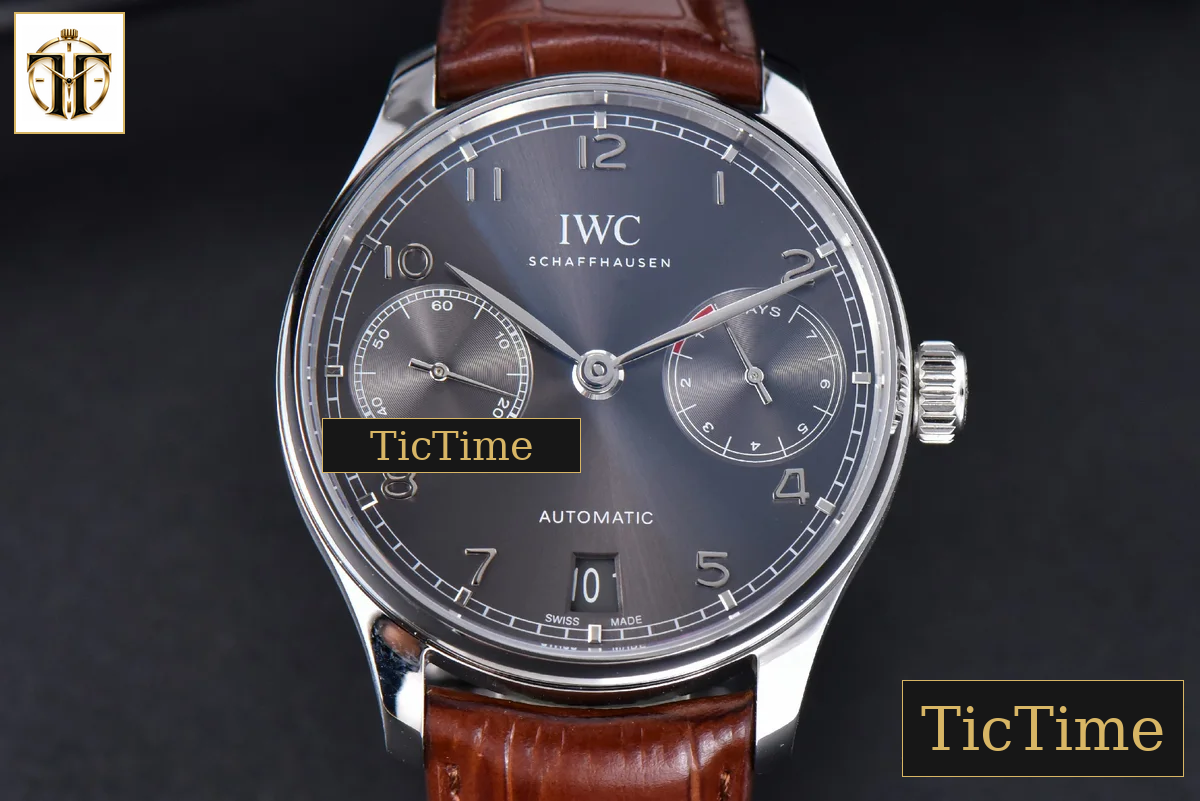 Portuguese PR IW500106 42mm ZF Gray Dial Brown Leather Strap A51011 — foto 2