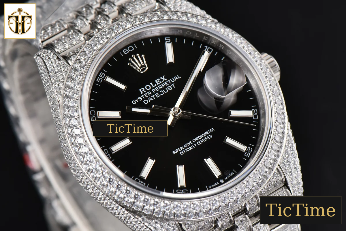 Datejust Full 41mm GMF Diamond Black Dial Jubilee Bracelet A2824 — foto 12