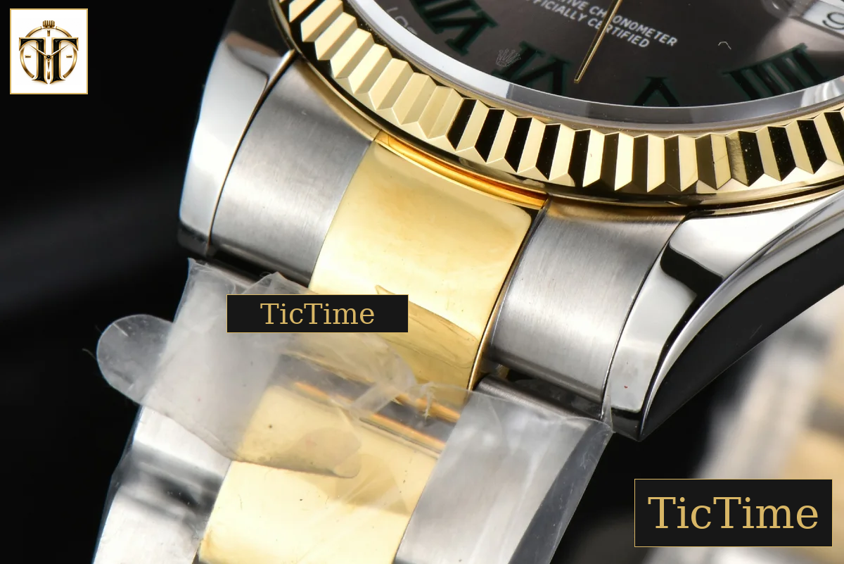 DateJust 36mm BPF YG/SS Wimbledom Gray Dial Green Roma Marker Oyster Bracelet 2824 — foto 16