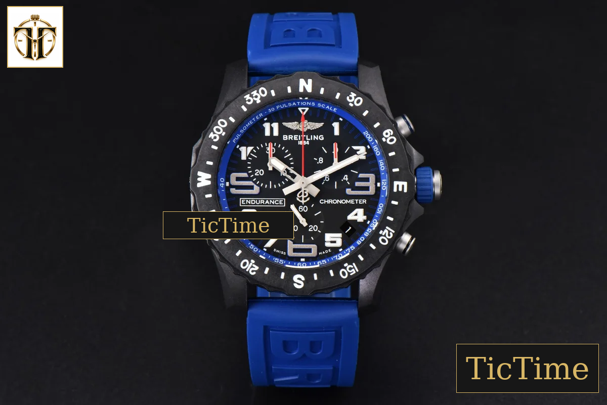 Endurance Pro 44mm OF Blue Chronometer Dial Blue Rubber Strap Swiss Quartz — foto 3