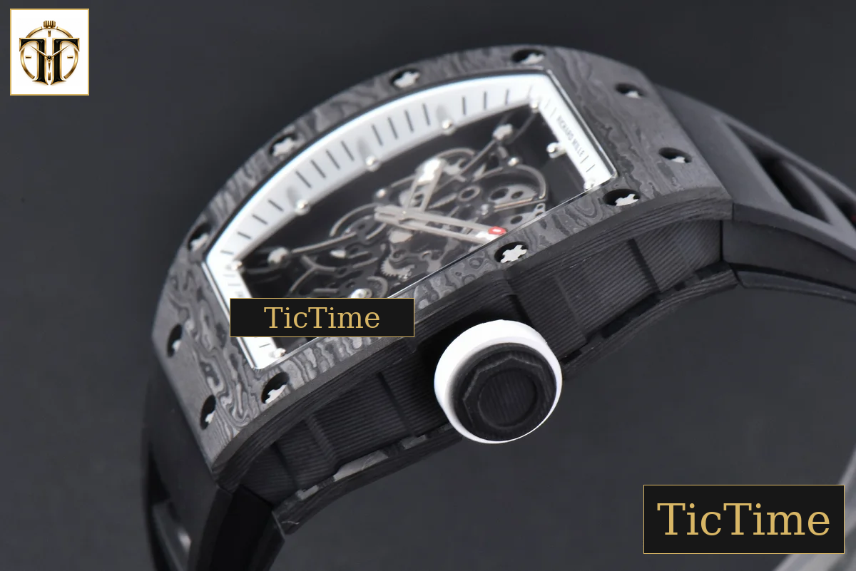 NTPT RM055 42mm RMF White Skeleton Dial Black Rubber Strap RMUL2 — foto 12