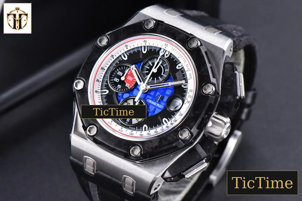 Royal Oak Offshore Grand Prix Forge Carbon Parts 44mm JF Blue Dial Leather Strap V3 A3126 — foto 8