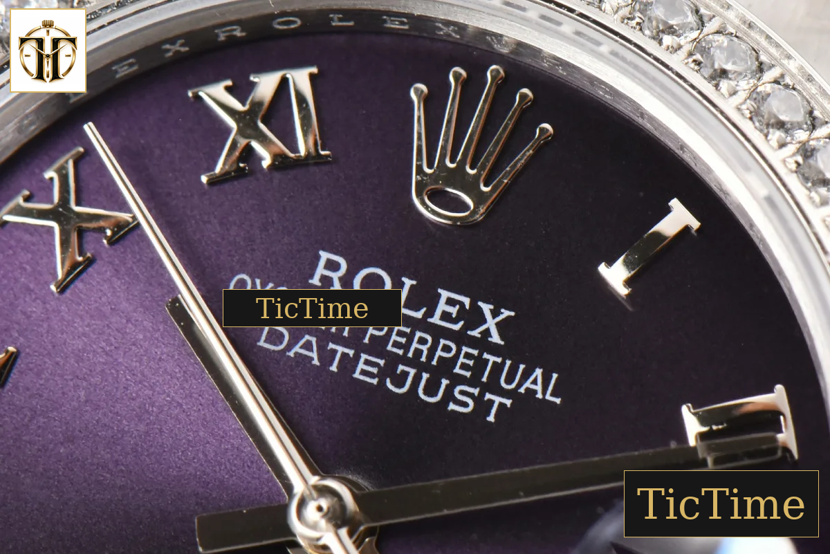 DateJust Ladies 904L 31mm WF Diamond Purple Dial Diamond Roma Marker Oyster Bracelet A2671 — foto 5