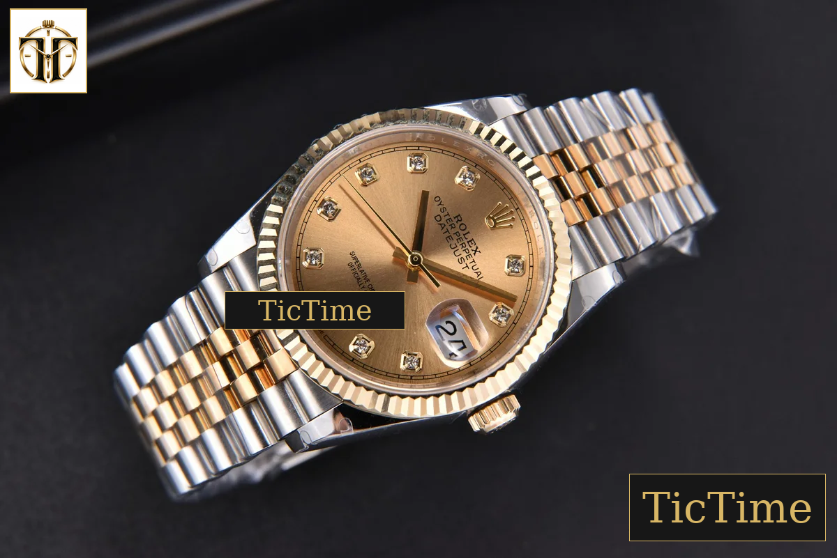 DateJust 904L 36mm GMF YG/SS Fluted Bezel YG Dial Diamond Marker Jubilee Bracelet VR3235 — foto 3