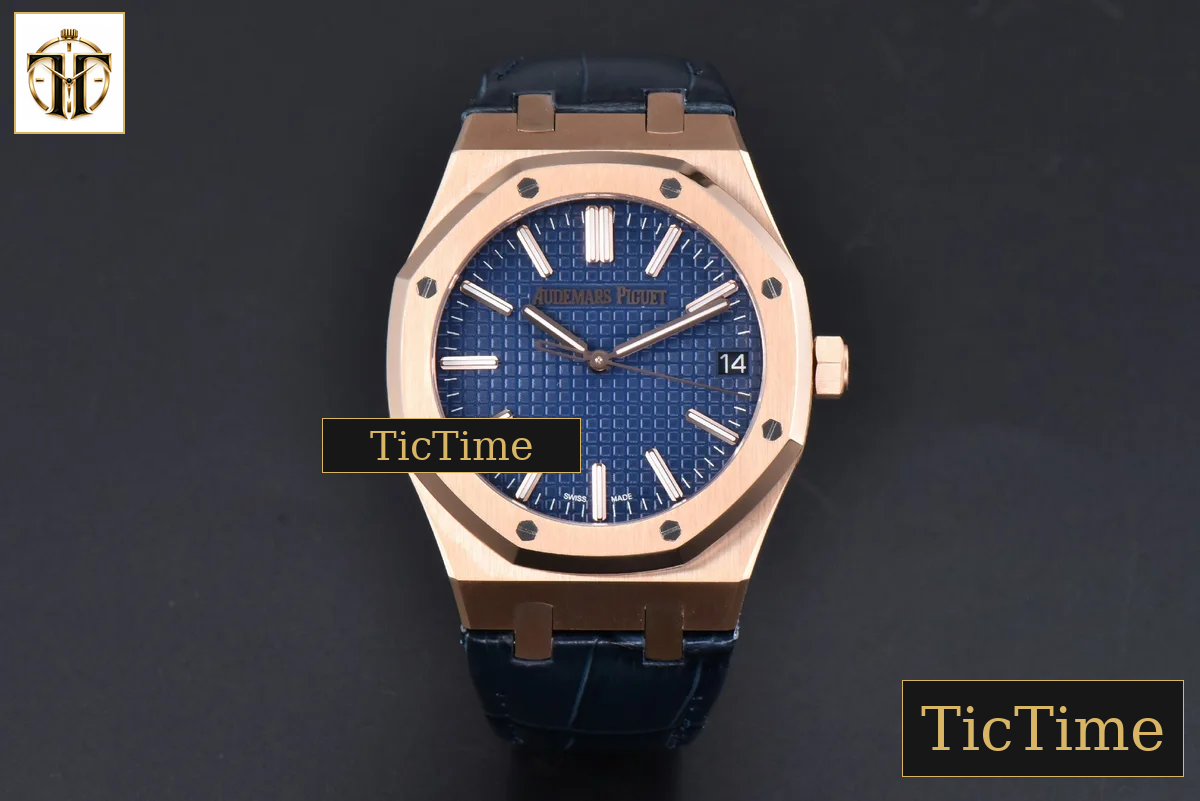 Royal Oak “50th Anniversary” 15510 41mm APSF RG Blue Dial Leather Strap V2 Free Sprung SA4302 — foto 3