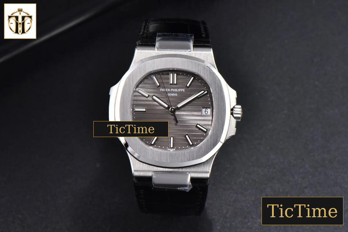 Nautilus 5711 40mm 3KF Gray Dial Black Leather Strap V3 A324 — foto 3