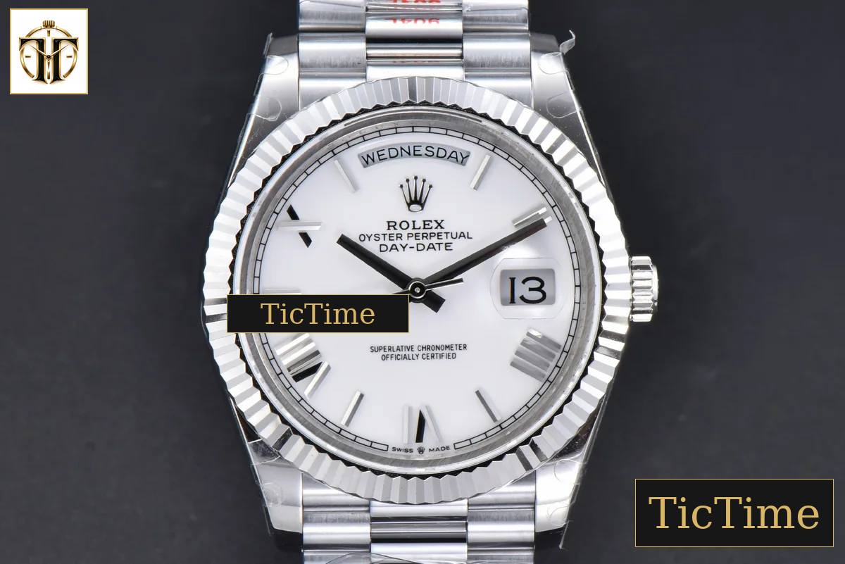 DayDate 40mm GMF White Dial Roma Marker President Bracelet A2836 — foto 2