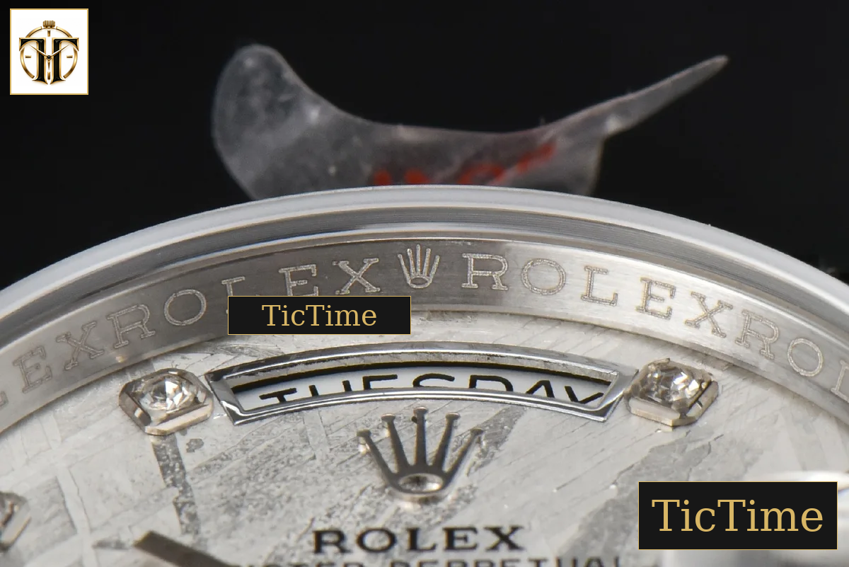 Daydate 36mm GMF Diamond Meteorite Dial Diamond Marker SS Bracelet A3235 — foto 13