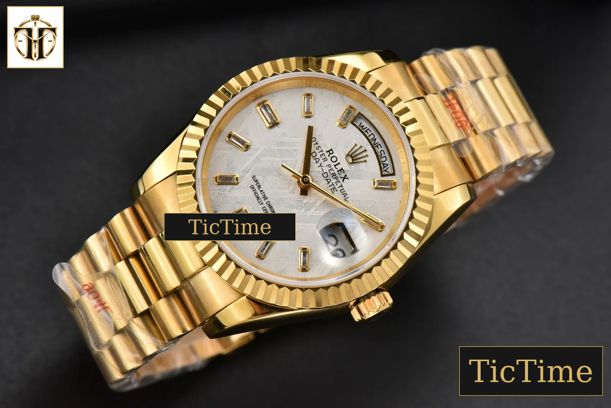 Daydate 36mm GMF YG Meteorite Dial Stick Diamond Marker YG Bracelet A3235 — foto 7