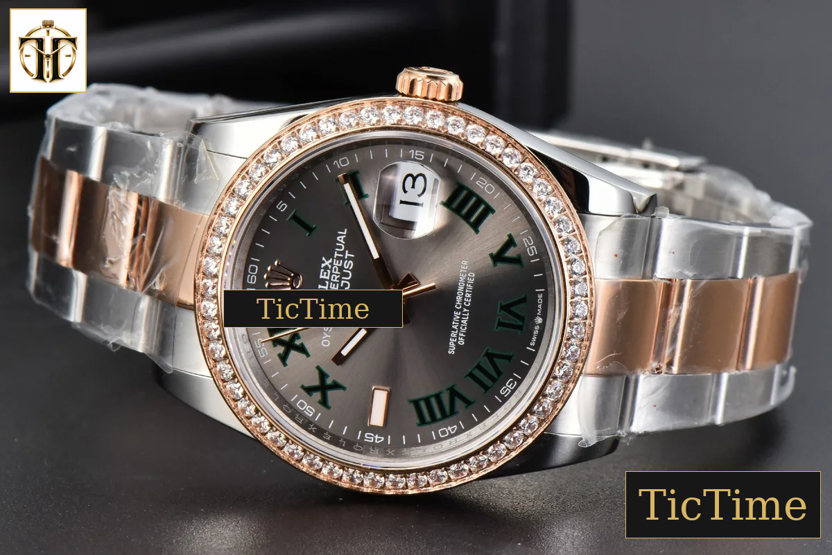 DateJust 36mm BPF RG/SS Diamond Bezel Gray Wimbledon Dial Oyster Bracelet A2824 — foto 14