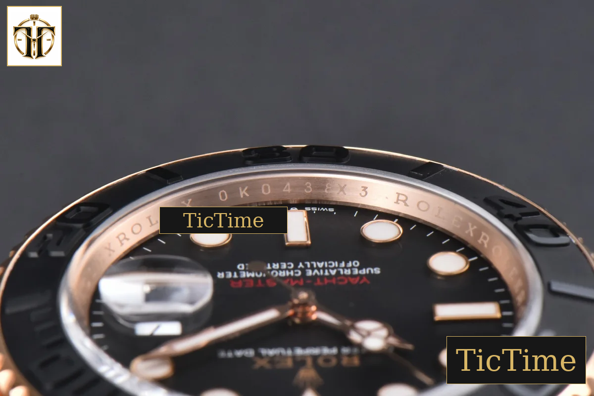 Yacht-Master 904L 126655 40mm Clean Factory RG Ceramic Black Dial Oysterflex Strap VR3235 — foto 15