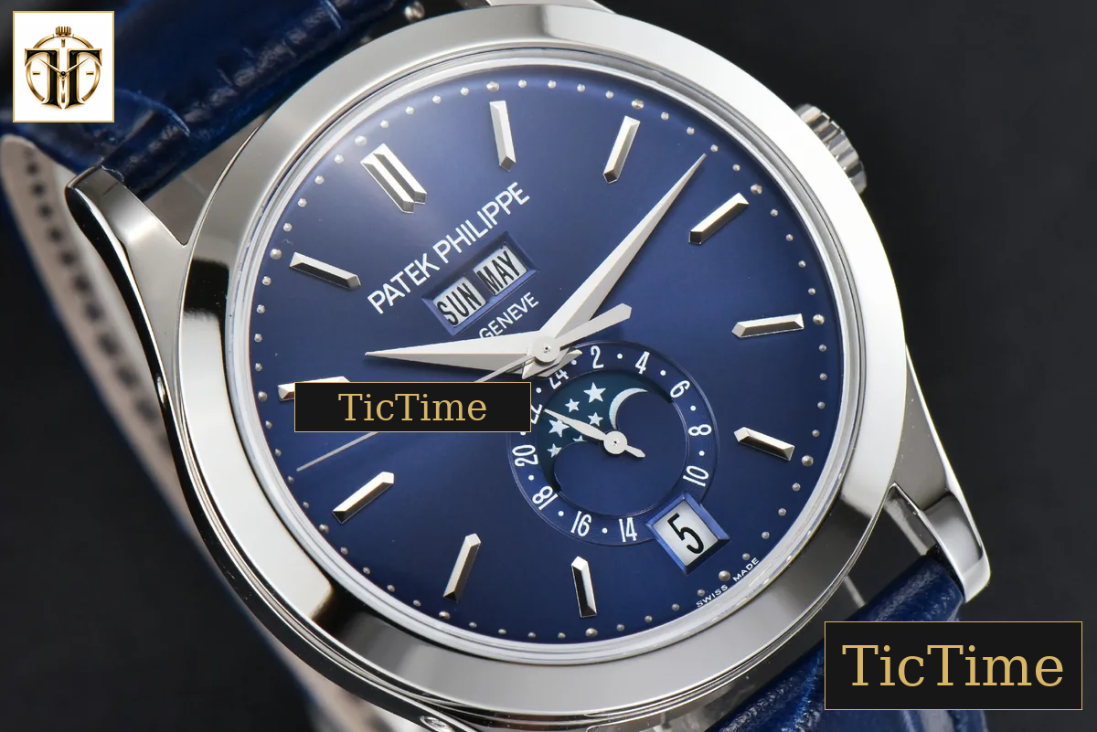 Complications 5396 38.5mm ZF Blue Dial Moonphase Stick Markers Black Leather Strap MY9015 — foto 10