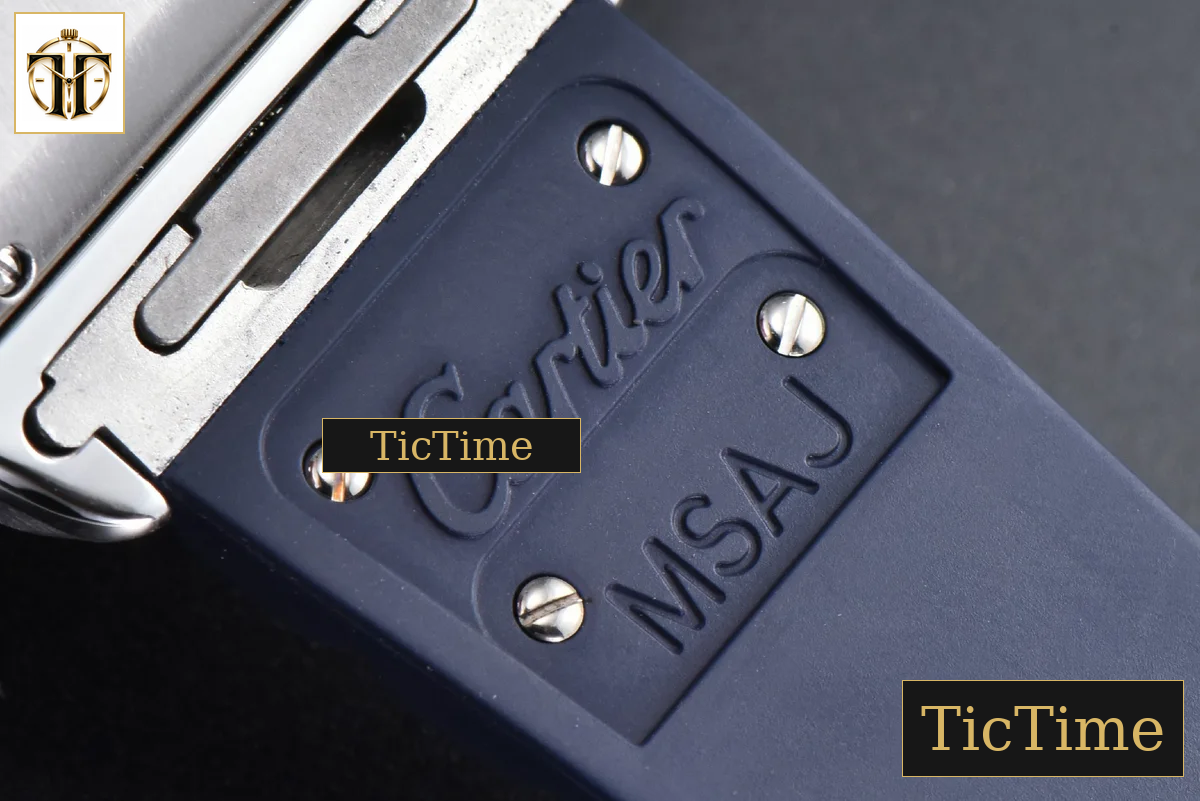 Santos de Cartier XL 40mm AF SS Blue Dial Blue Bezel Blue Rubber Strap Miyota 9015 — foto 29