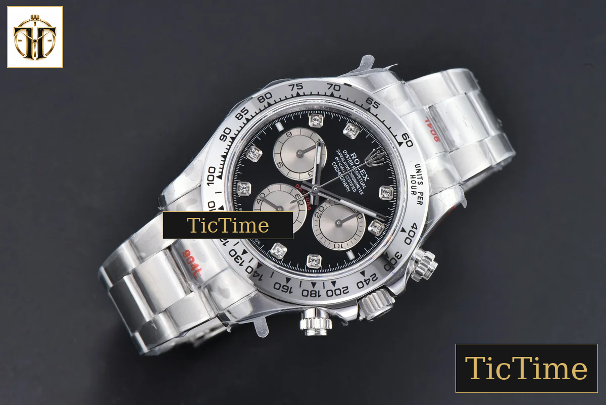 Daytona 904L 126509 40mm BPF SS Black Dial Sliver Subdial Diamond Marker SS Bracelet SH4131 — foto 3