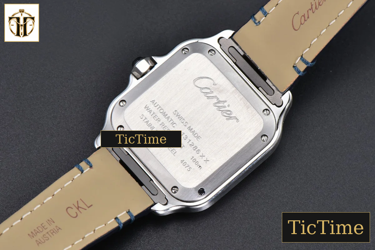 Santos de Cartier Medium 35mm AF SS Blue Dial Blue Leather Strap Miyota 9015 — foto 14