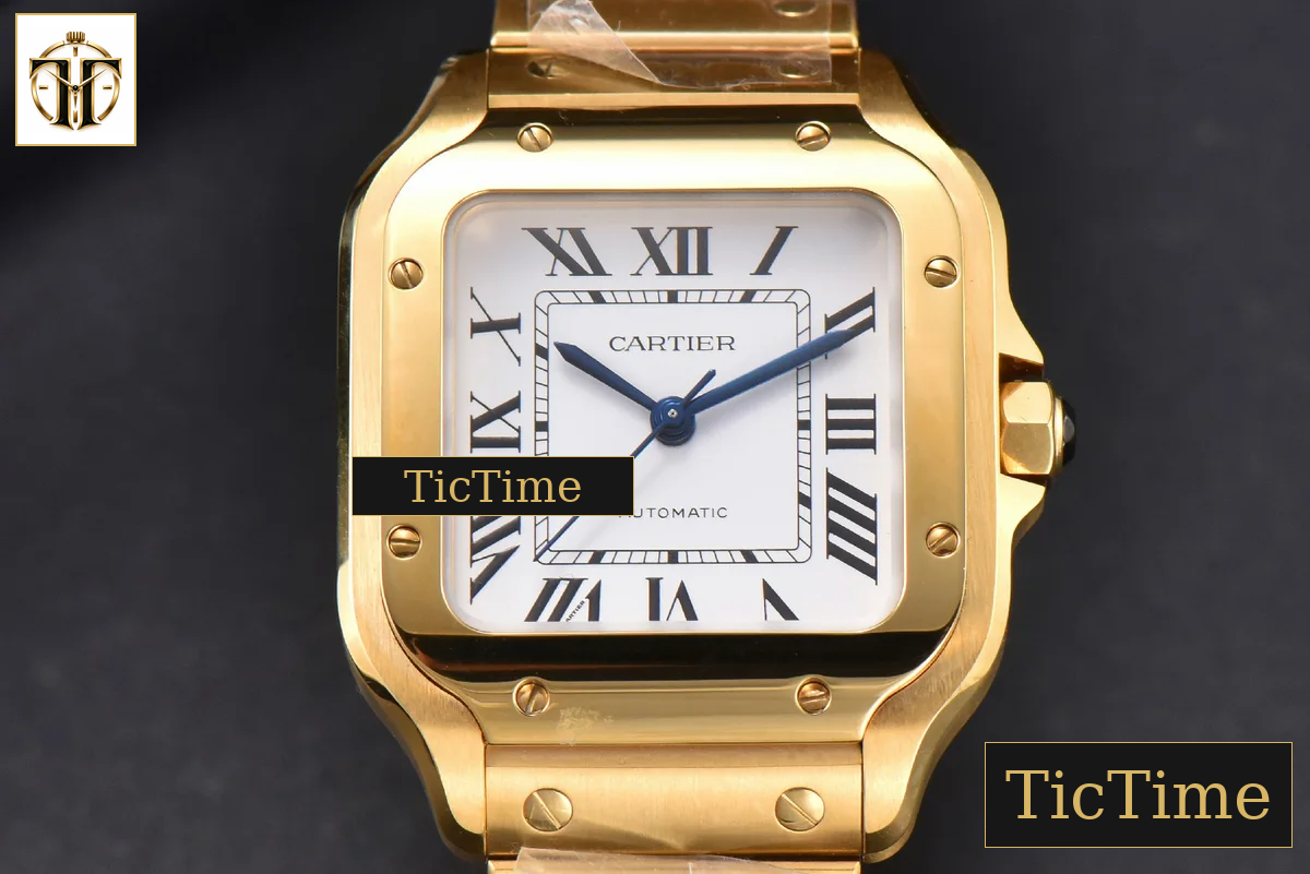 Santos de Cartier Medium 35mm BVF YG White Dial YG Bracelet Miyota 9039 — foto 5