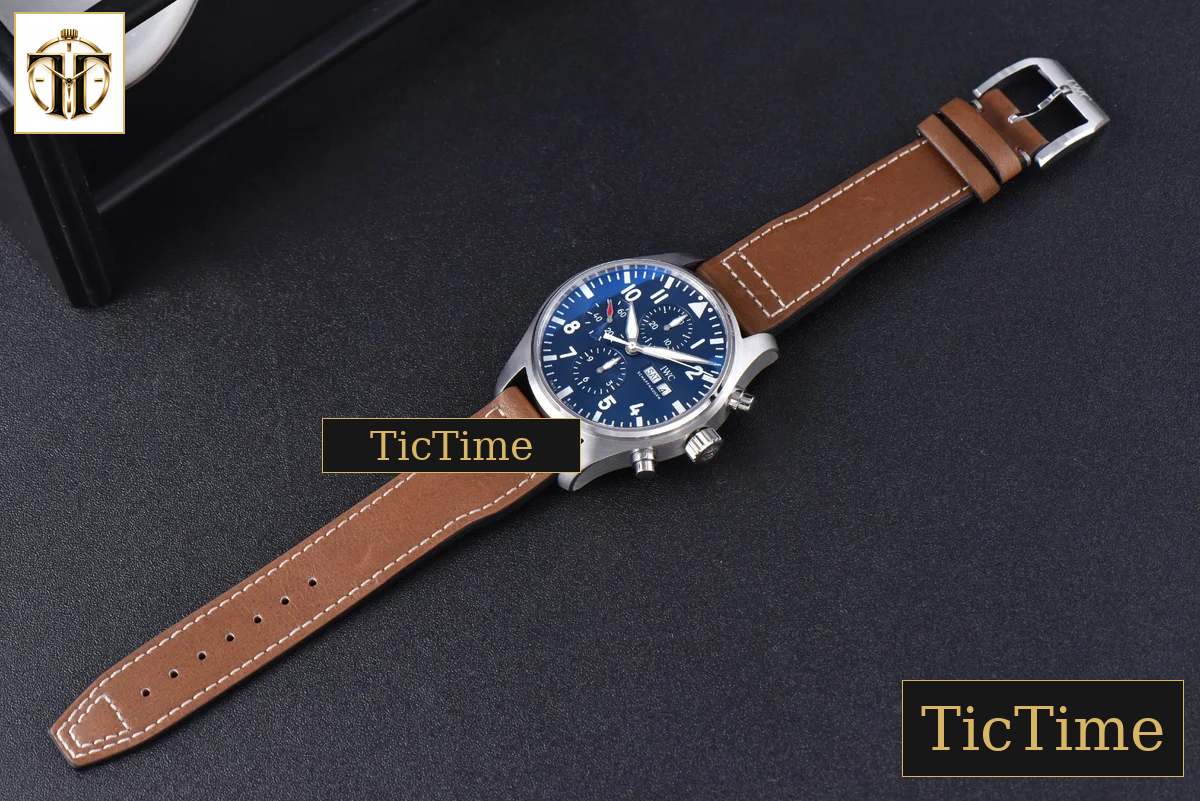 Pilot Chrono Spitfire IW377714 43mm ZF Blue Dial Brown Leather Strap A7750 — foto 25