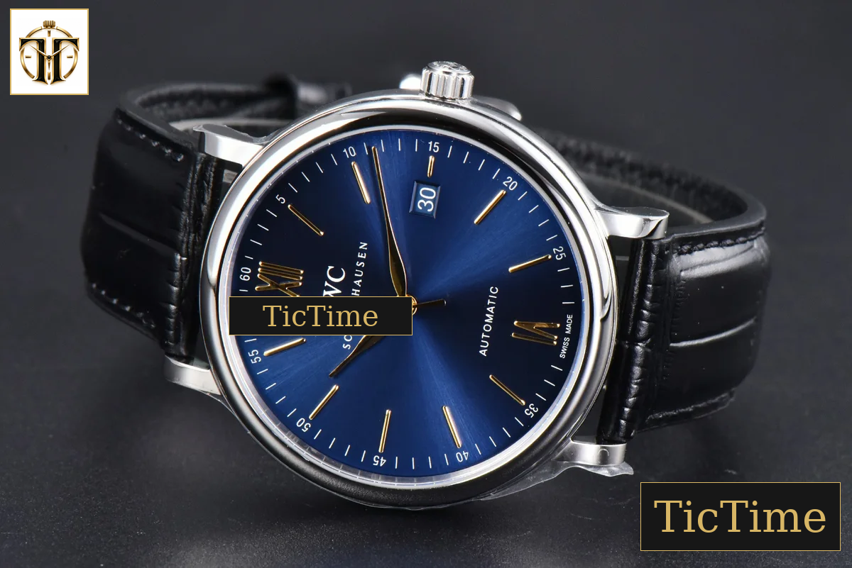 Portofino 40mm V7F Blue Dial YG Hands Black Leather Strap A2892 — foto 13