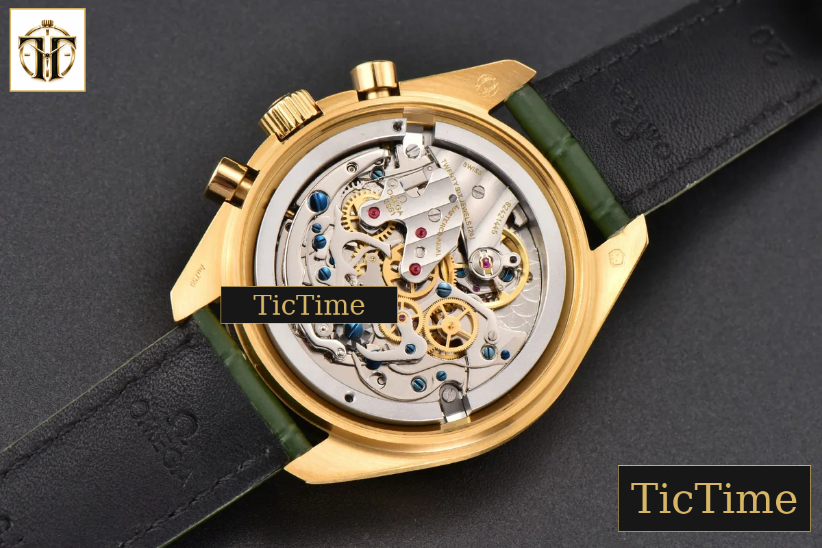 Speedmaster Moonwatch 42.5mm V6SF YG/Green Dial Green Rubber Strap Manual Chrono — foto 19
