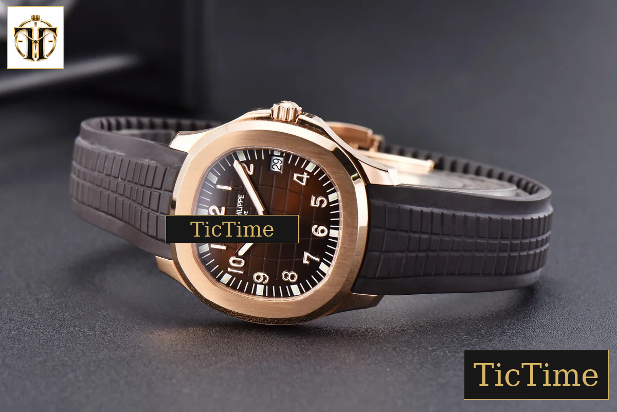 Aquanaut 5167R 40mm 3KF Black Dial Brown Rubber Strap A324 — foto 10