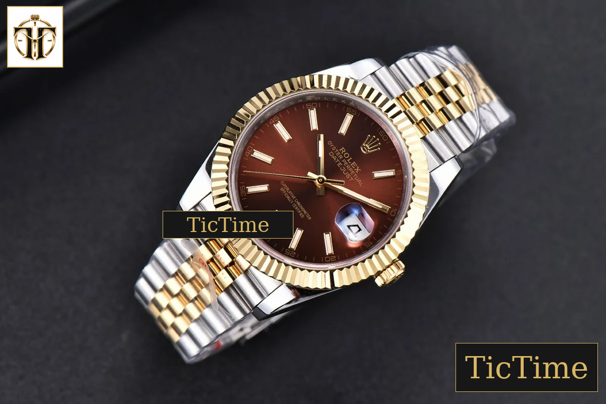 Datejust 41mm GMF YG/SS Brown Dial Stick Marker Fluted Bezel Jubille Bracelet VR3235 — foto 4