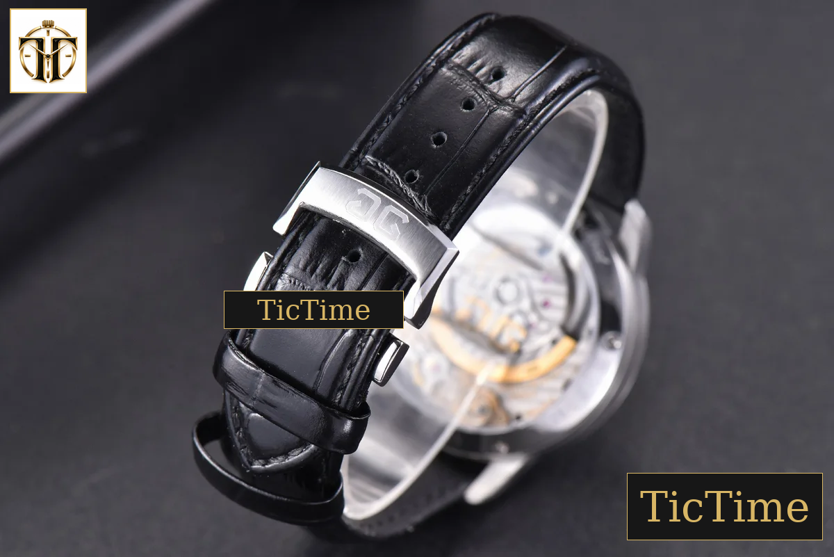 PanoMatic Lunar 40mm TZF White Dial Black Leather Strap A23J — foto 13
