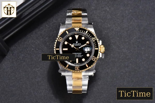 Foto frontal — Submariner LN 904L 116613 40mm VSF Black Ceramic YG/SS Bracelet VS3135