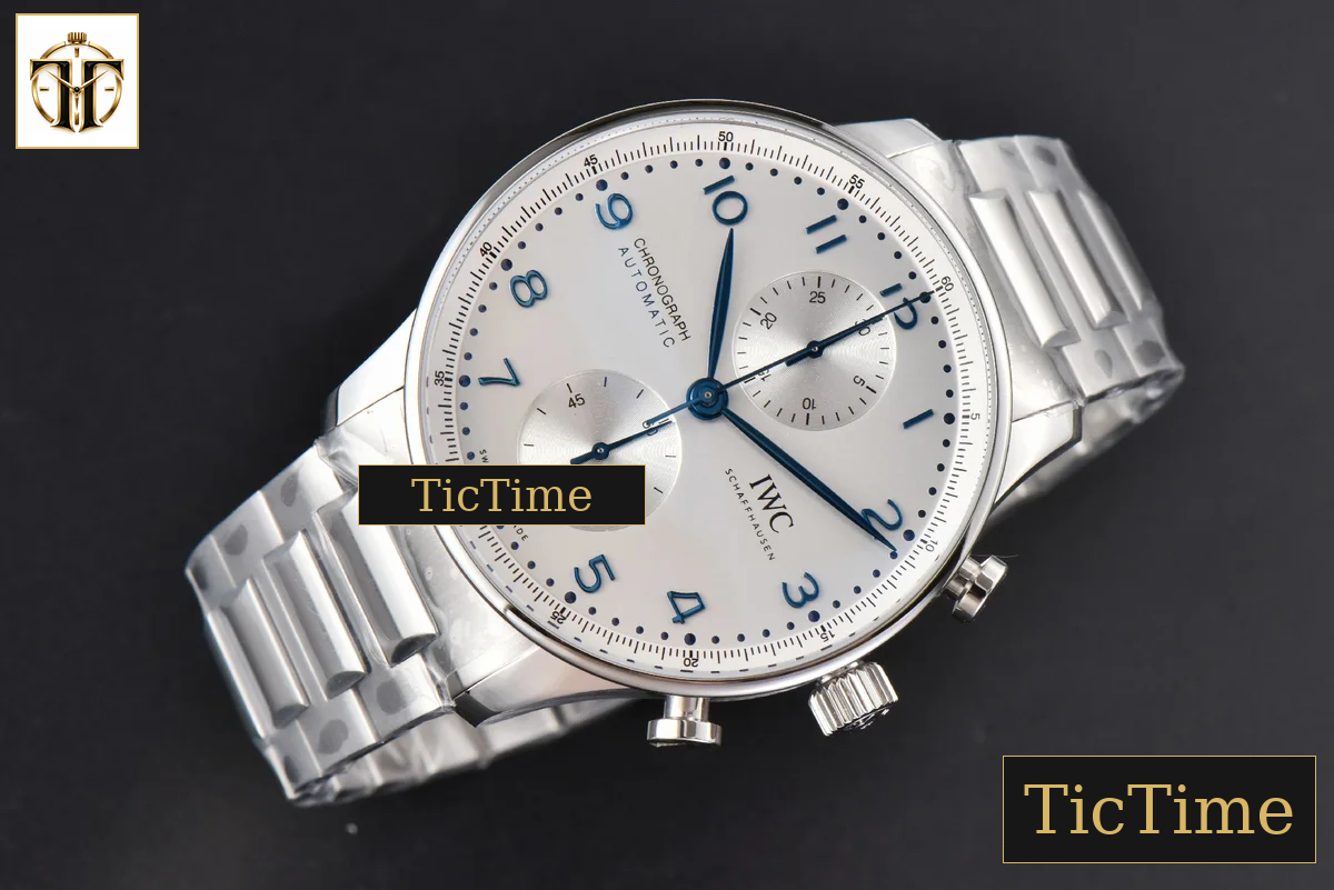 Portuguese Chrono IW3716 41mm RSF White Dial Blue Hand SS Bracelet A7750 — foto 13