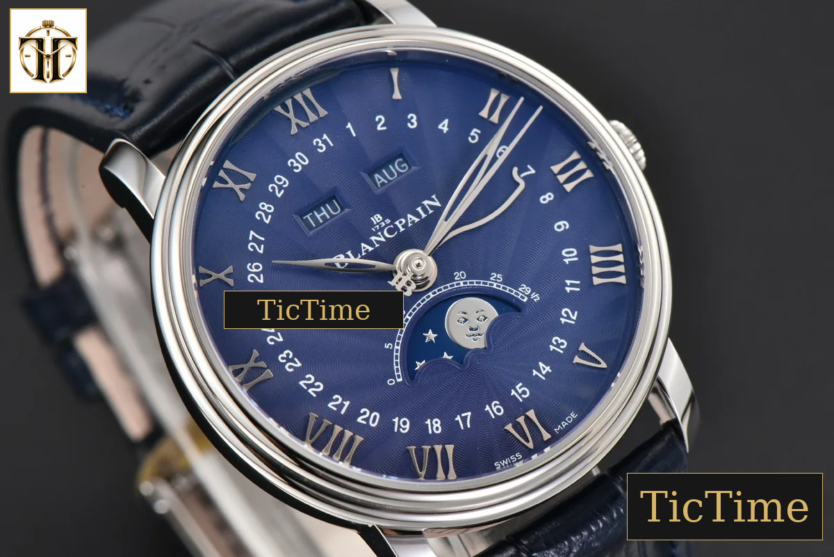 Villeret Complicated Function 6654 40mm OMF Blue Dial Black Leather Strap V3 A6654 — foto 11