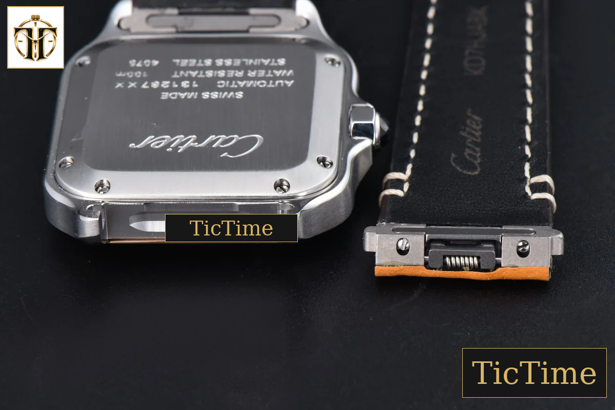 Santos de Cartier Medium 35mm AF SS White Dial RG Bezel Orange Leather Strap Miyota 9015 — foto 22