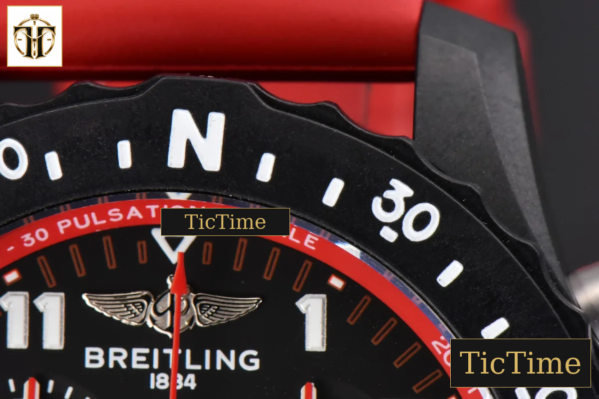 Endurance Pro 44mm OF Red Chronometer Dial Red Rubber Strap Swiss Quartz — foto 12