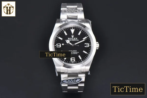 Foto frontal — Explorer I 904L 214270 39mm Clean Factory Black Dial SS Bracelet VR3132