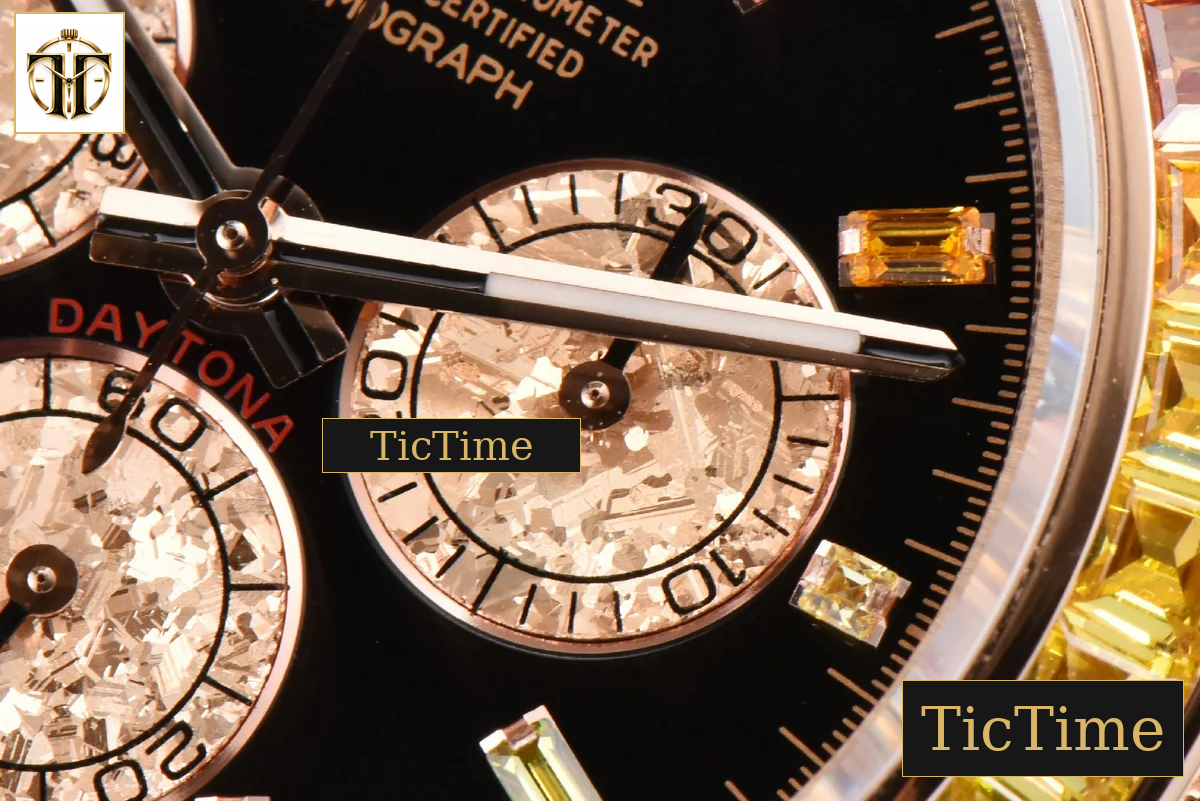 Daytona 116595 King Factory RG Rainbow Diamond Black Dial RG Bracelet A7750 — foto 7