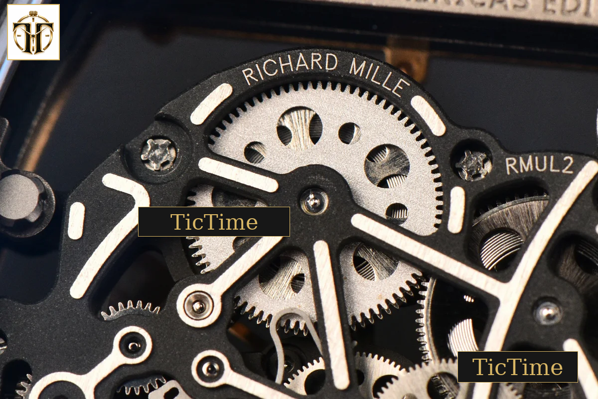 RM055 42.7mm ZF Ceramic Black Bezel White Skeleton Dial Black Crown Black Rubber Strap RMUL2 — foto 21