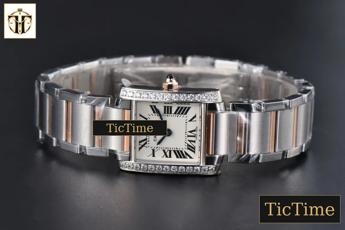 Tank Francaise Small 25.7mmx21.2mm 8848F Diamond RG/SS Bracelet Quartz — foto 12