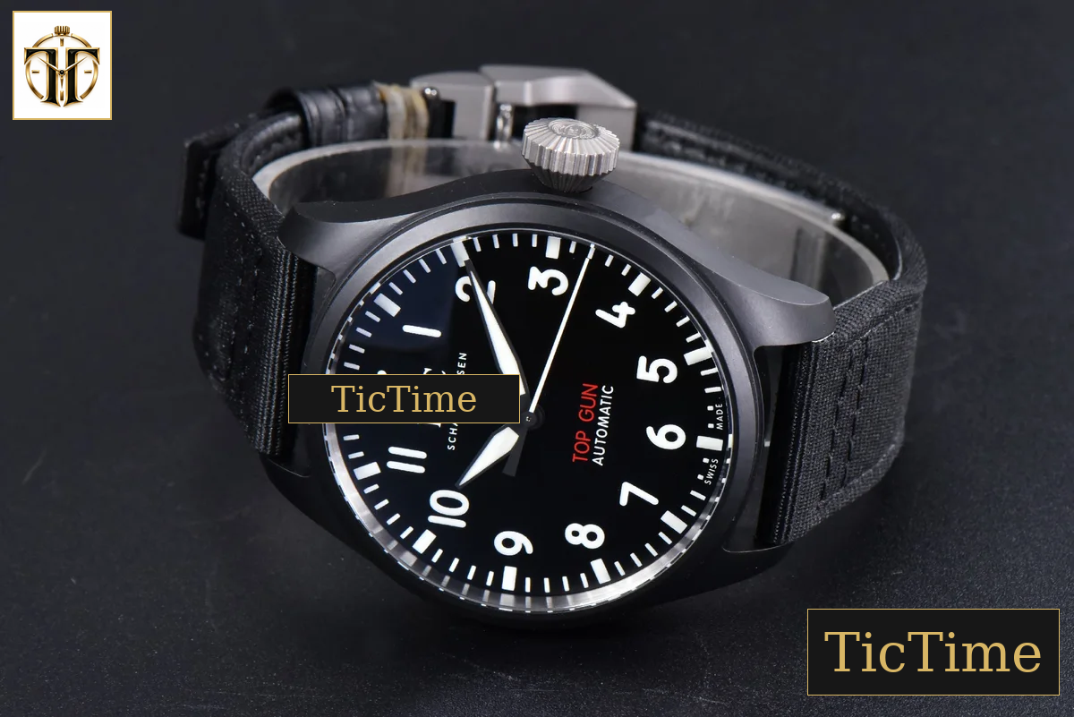 Top Gun IW326901 41mm M+F Ceramic Black Dial Black Nylon Strap A2892 — foto 10