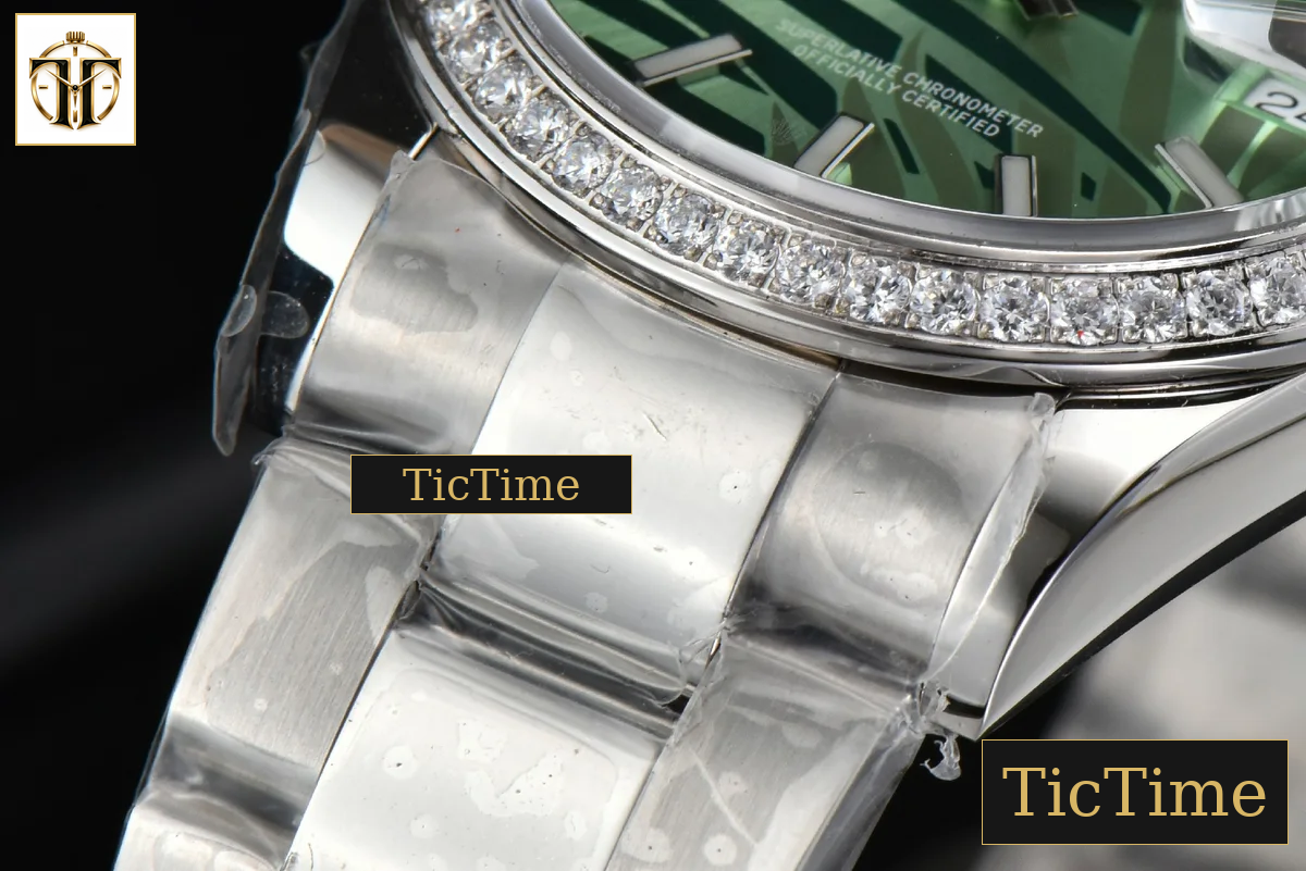 DateJust 36mm BPF Diamond Green Plam Dial Oyster Bracelet A2824 — foto 12