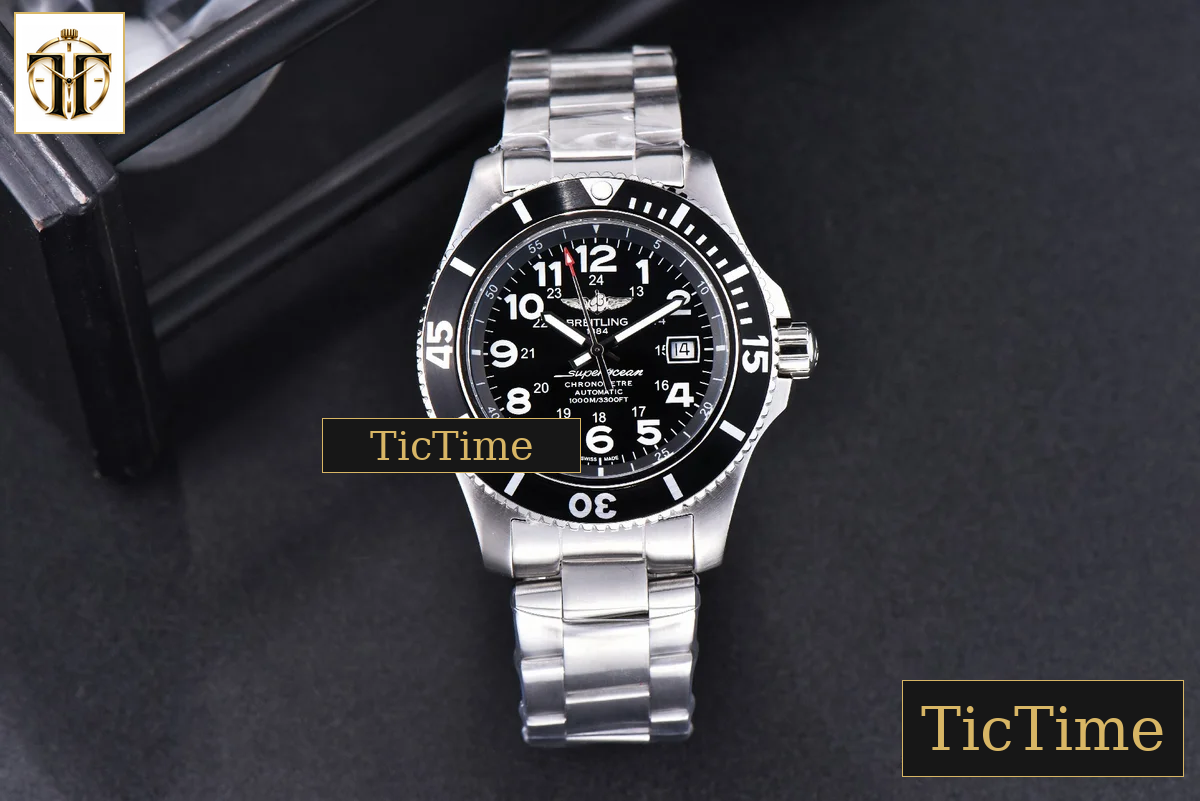 Superocean 44mm TF White Ceramic Black Dial Numerical Marker SS Bracelet A2824 — foto 3