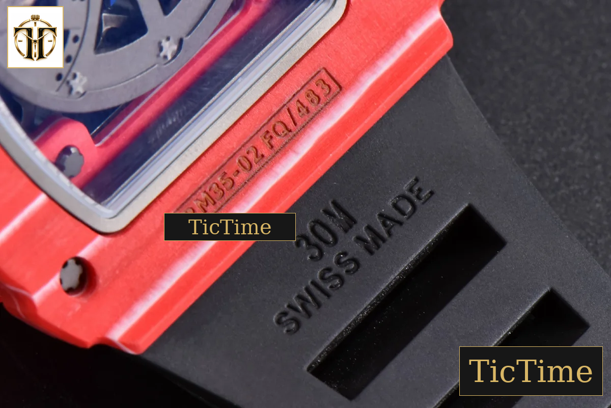 NTPT RM035-02 ZF Red Skeleton Dial Black Rubber Strap RMAL1 — foto 18