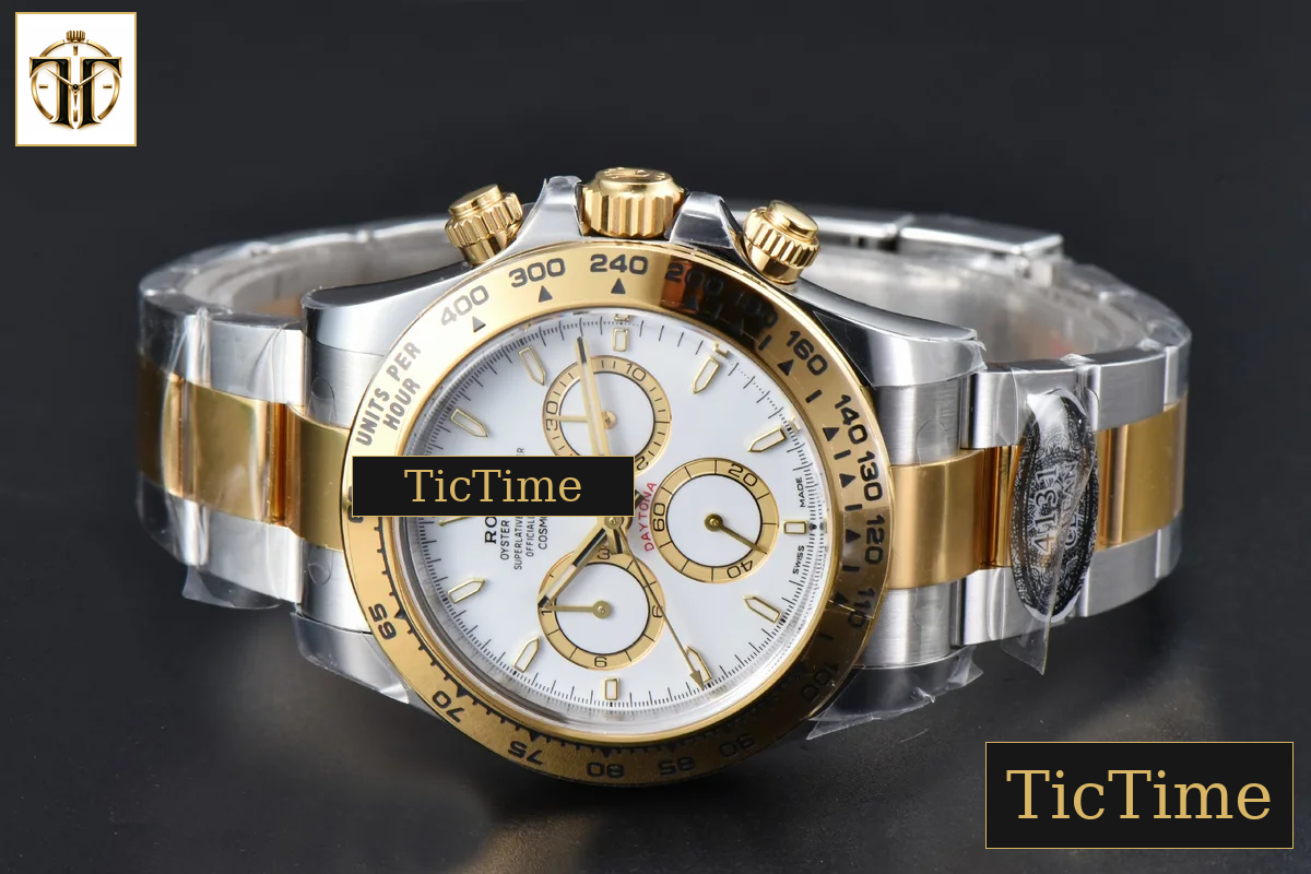 Daytona 126503 40mm Clean Factory White Dial Lume Marker YG/SS Bracelet SH4131 — foto 15
