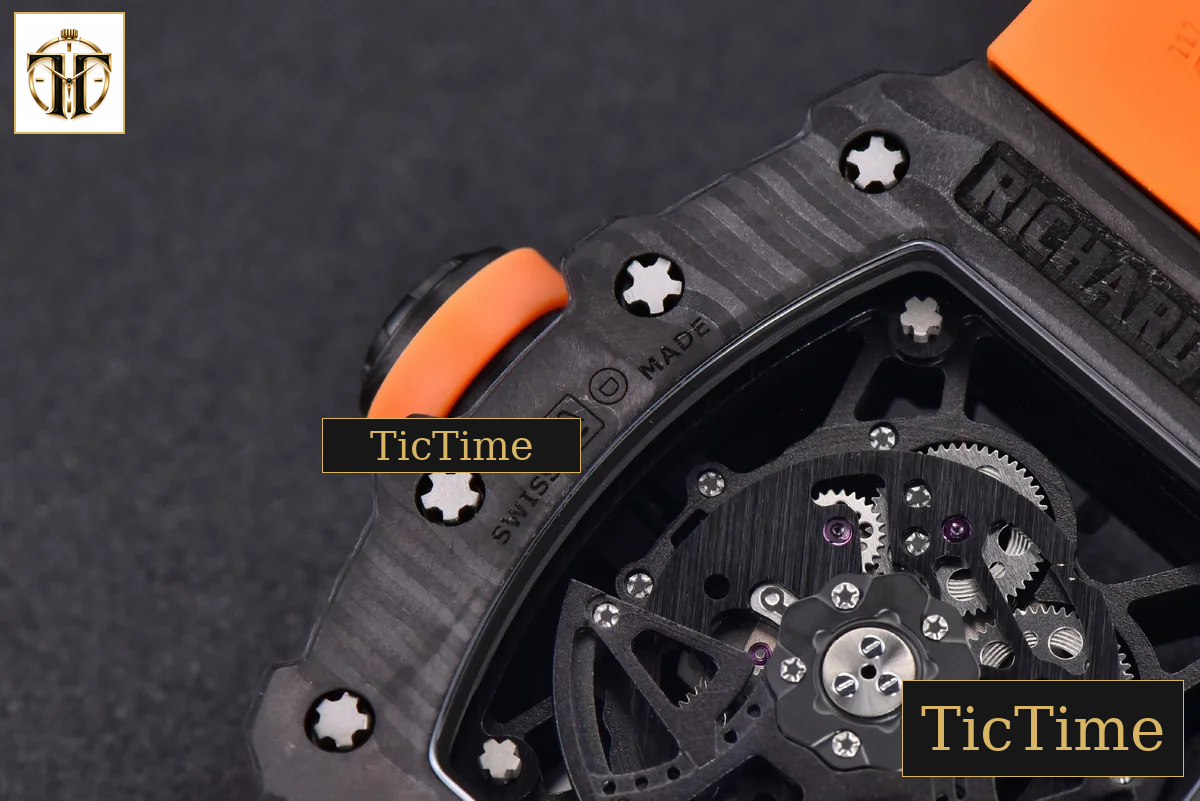 RM035-02 KVF Skeleton Dial Orange Orange Rubber Strap V3 Miyota8215 — foto 19