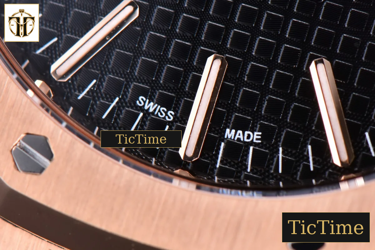 Royal Oak 15400 JF RG Black Dial Black Leather Strap V5 MY9015 — foto 8