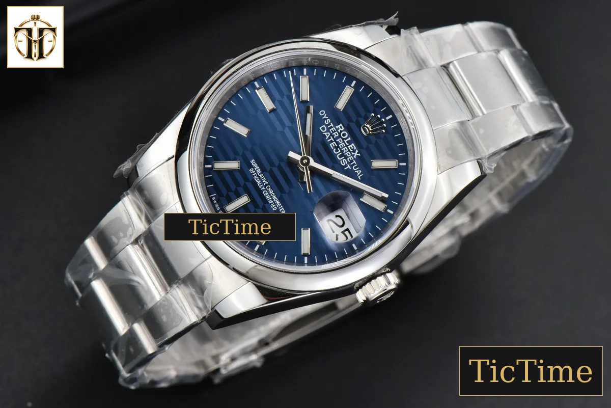 DateJust Smooth 36mm BPF Blue Motif Dial Oyster Bracelet A2824 — foto 15