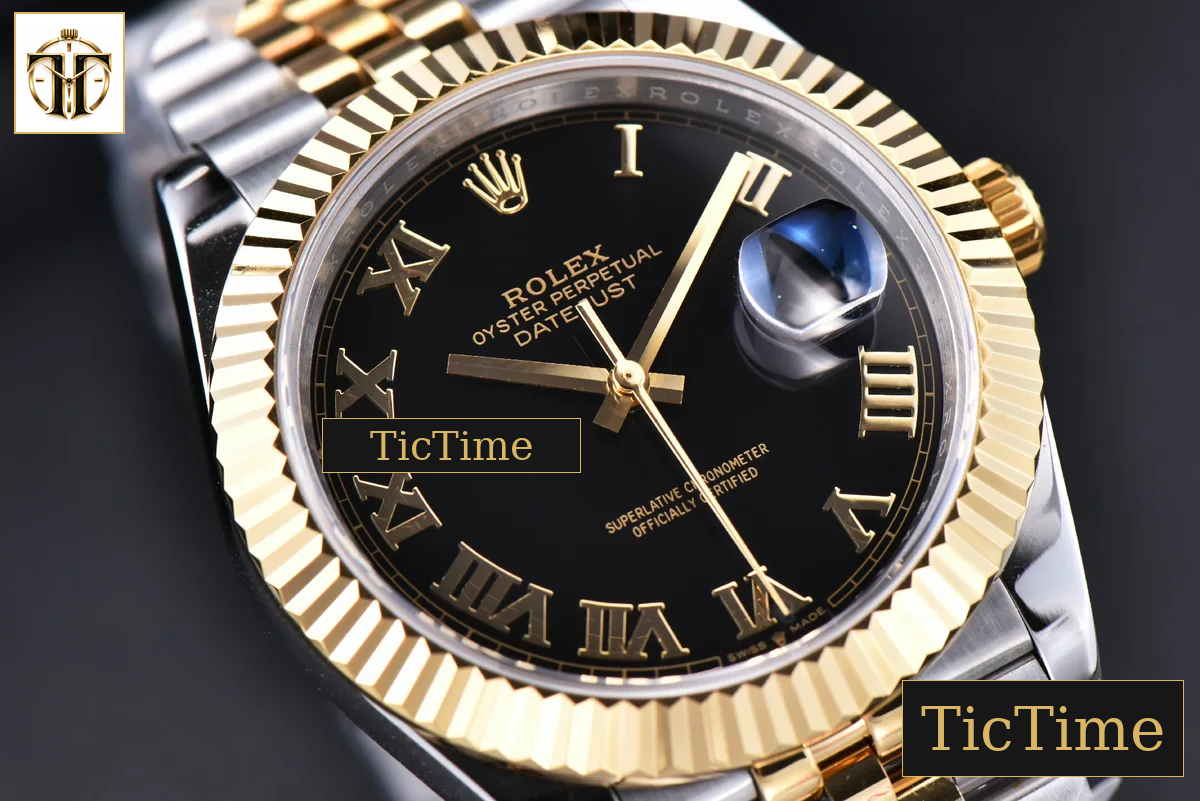 Datejust 41mm GMF YG/SS Black Dial Roma Marker Fluted Bezel Jubille Bracelet VR3235 — foto 12