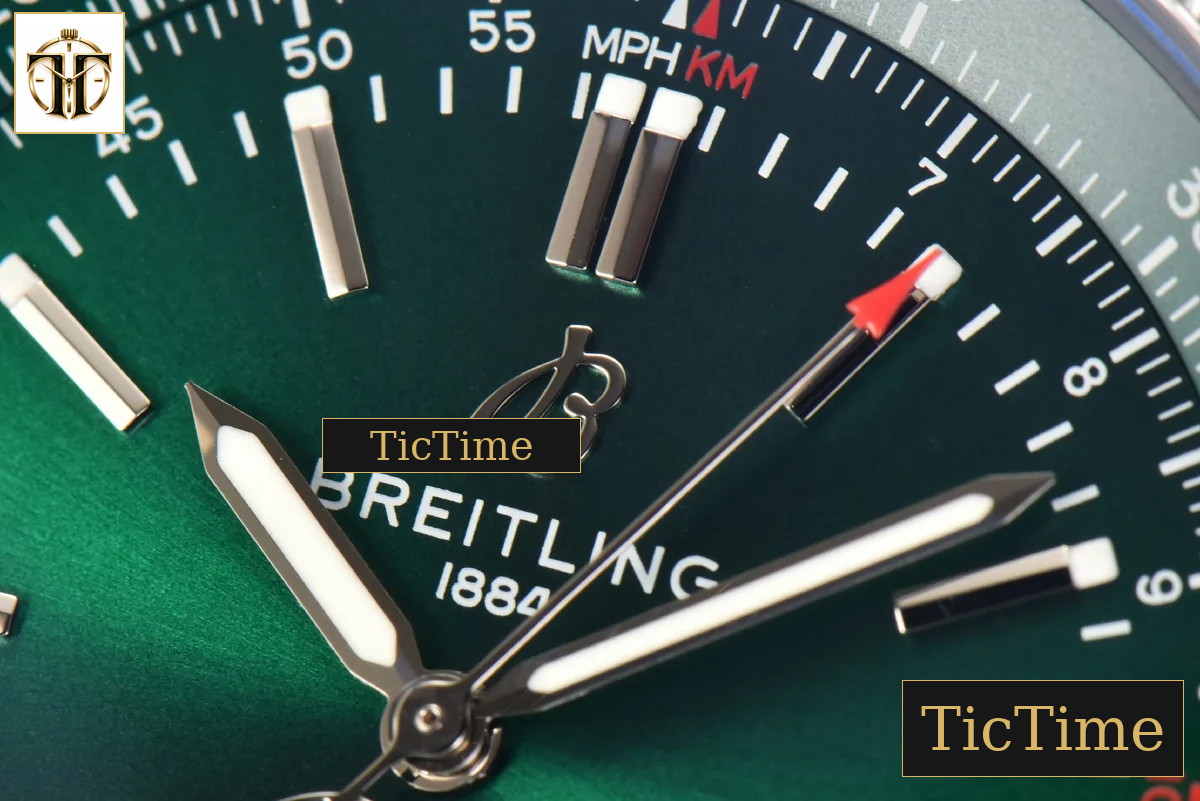 Navitimer 41mm TF Green Dial Green Leather Strap 2824 — foto 5