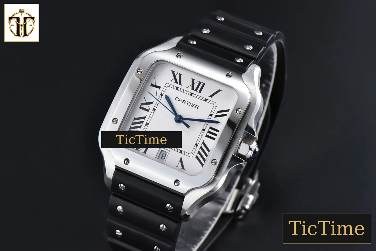 Santos de Cartier Large 40mm AF SS White Dial Black Rubber Strap Miyota 9015 — foto 3