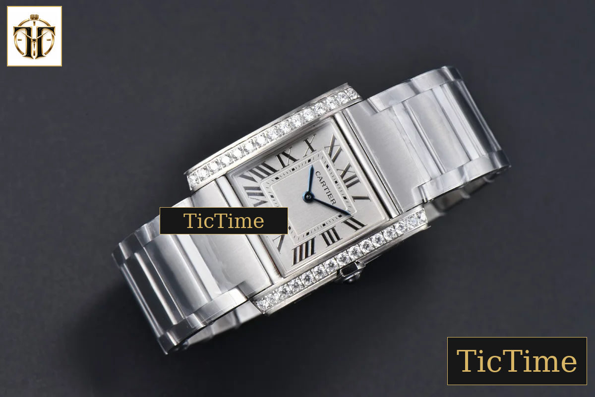 Tank Francaise Medium 32mmx 27mm 8848F Diamond SS Bracelet Quartz — foto 4