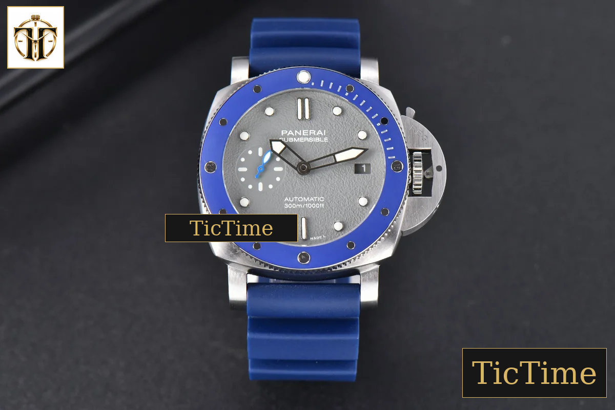 Submersible PAM959 42mm VSF Black Dial Blue Bezel Rubber Strap Asia XXXIV — foto 3