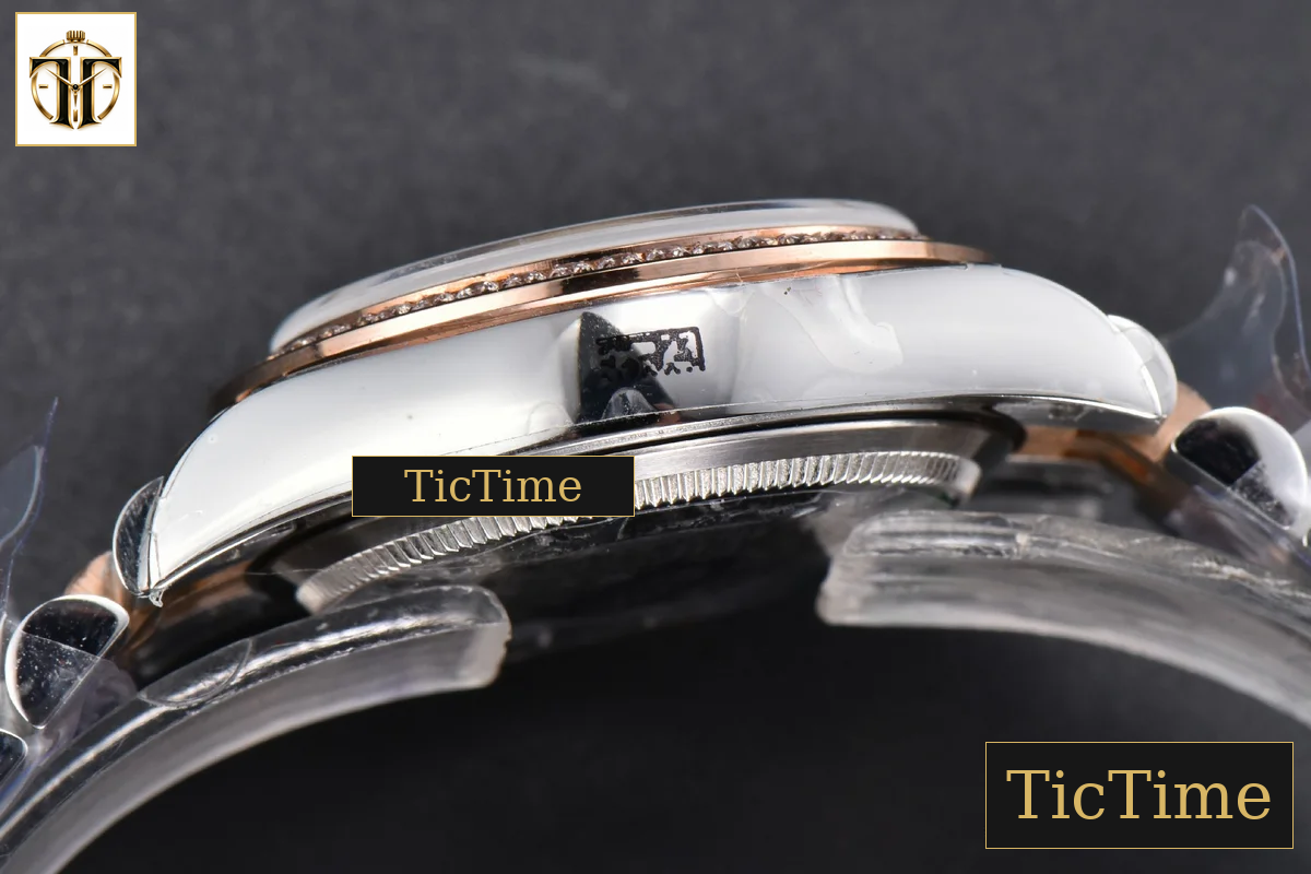 DateJust 904L 31mm GMF RG/SS Diamond Bezel Silver Flowers Dial Jubilee Bracelet A2824 — foto 18